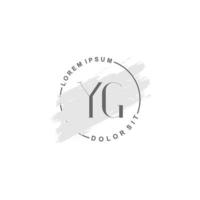 Initial YG minimalist logo with brush, Initial logo for signature, wedding, fashion. vector