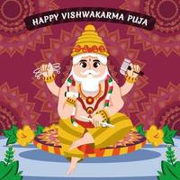Happy Vishwakarma Puja Concept vector