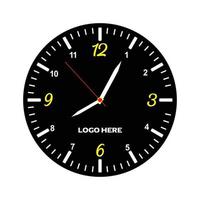 plantilla de diseño de reloj en blanco y negro vector