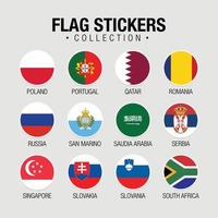 National Flags Of The World Stickers With Names vector