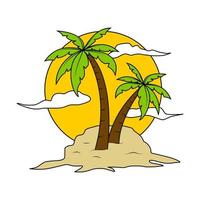 diseño plano de playa de verano tropical vector