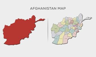 High detailed vector map of Afghanistan. Borders and names of the provinces.