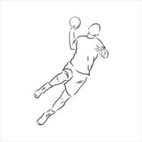 dibujo vectorial de balonmano vector