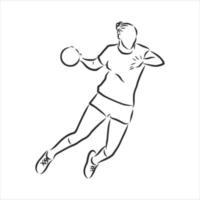 dibujo vectorial de balonmano vector