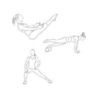 fitness yoga vector sketch