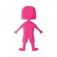 pink little girl silhouette vector