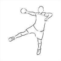 dibujo vectorial de balonmano vector