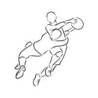 dibujo vectorial de rugby vector