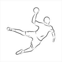 dibujo vectorial de balonmano vector