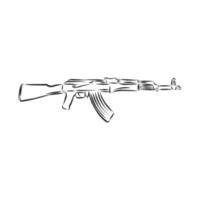 kalashnikov assault rifle vector sketch