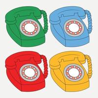 Set of Different Old Phones vector