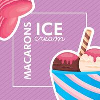 macarons and ice cream vector