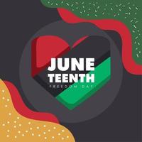 juneteenth freedom day heart vector