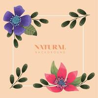 natural background lettering card vector