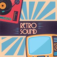 aparatos de sonido estilo retro vector