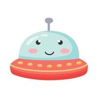 space ufo comic character vector