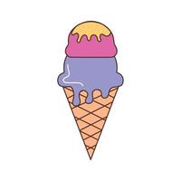 three colors ice cream vector