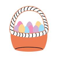 basket with eater eggs vector