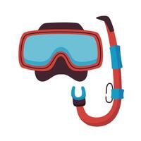 snorkel and mask vector