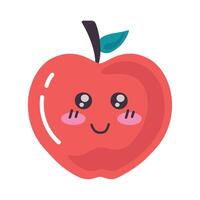 apple kawaii fresh fruit vector