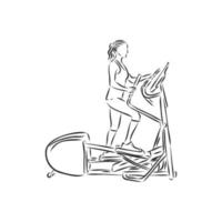 exercise bike vector sketch