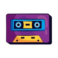 purple cassette retro style vector