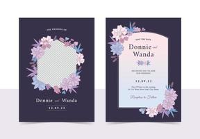 tarjeta de invitación de boda de cristal vector