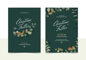 Rustic wedding invitation card vector