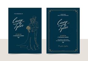 Infinity wedding invitation card vector