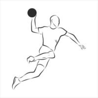 dibujo vectorial de balonmano vector