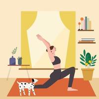 Sports Fitness Yoga Woman Fashion Flat Illustration vector