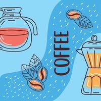 coffee lettering card vector