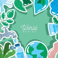 world water day frame vector