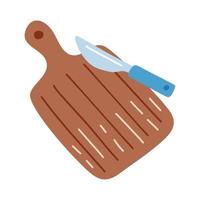 kitchen board and knife vector