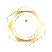 golden hexagon with star vector