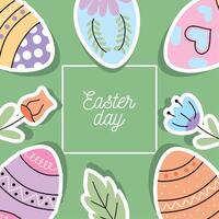 happy easter frame vector