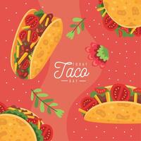 taco day lettering template vector