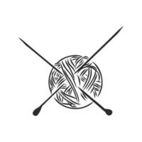 knitting needles vector sketch