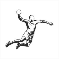 dibujo vectorial de balonmano vector