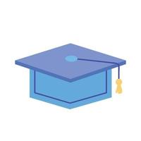 blue graduation hat vector