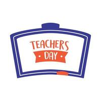 teachers day lettering in chalkboard vector