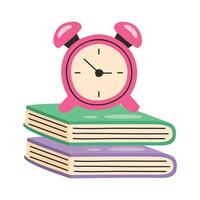 alarm clock in books vector