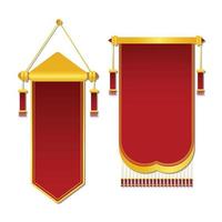 Hanging vertical scroll banner .Chinese scroll illustration template on white background. vector