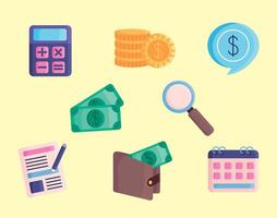 budget management icon flat vector