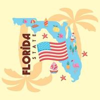 florida sunshine state poster vector