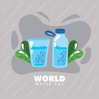 world water day postcard vector