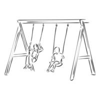 children's swing vector sketch