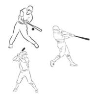 bosquejo del vector del jugador de béisbol