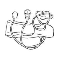 pressure measurement tonometer vector sketch