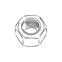 metal nut vector sketch